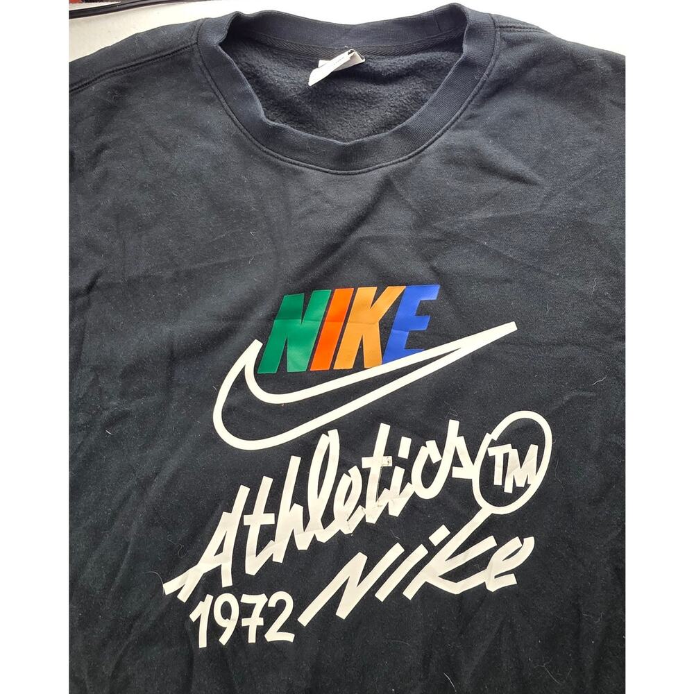 Nike Club Fleece Crewneck Sweatshirt Black Size Large - Picture 5 of 10